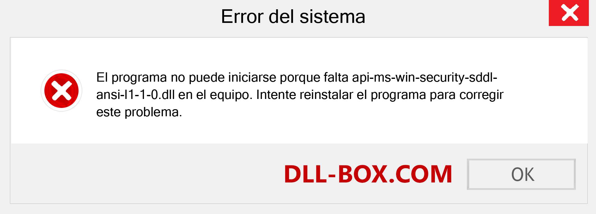 ¿Falta el archivo api-ms-win-security-sddl-ansi-l1-1-0.dll ?. Descargar para Windows 7, 8, 10 - Corregir api-ms-win-security-sddl-ansi-l1-1-0 dll Missing Error en Windows, fotos, imágenes