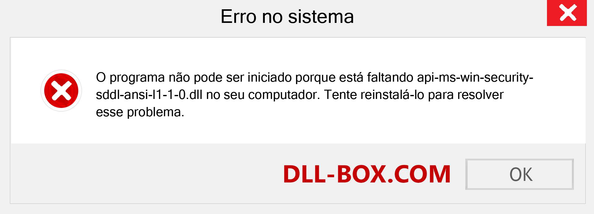 Arquivo api-ms-win-security-sddl-ansi-l1-1-0.dll ausente ?. Download para Windows 7, 8, 10 - Correção de erro ausente api-ms-win-security-sddl-ansi-l1-1-0 dll no Windows, fotos, imagens